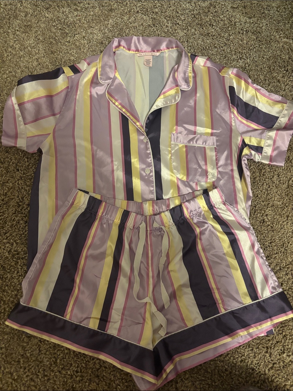 Victoria's Secret Satin Striped Short Pajama Set